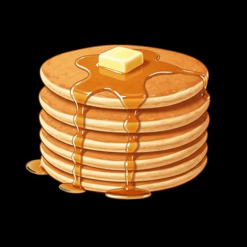 Stack of fresh pancakes with butter and syrup