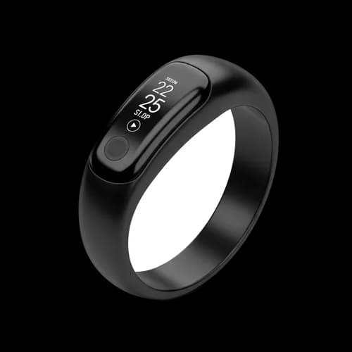 Modern black smart ring for health and fitness tracking JPG Image
