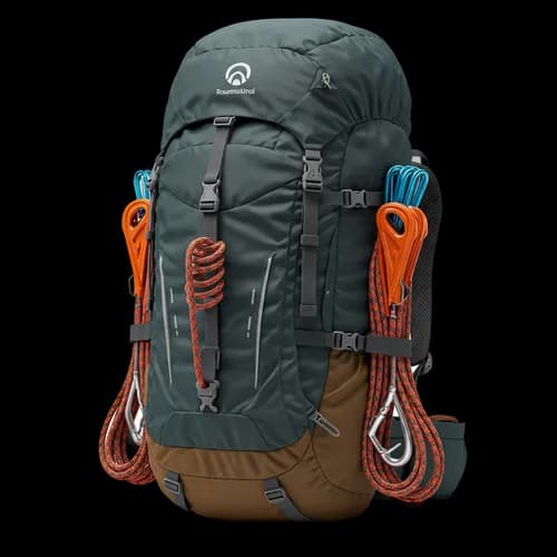 Large hiking backpack for mountain climbing with gear