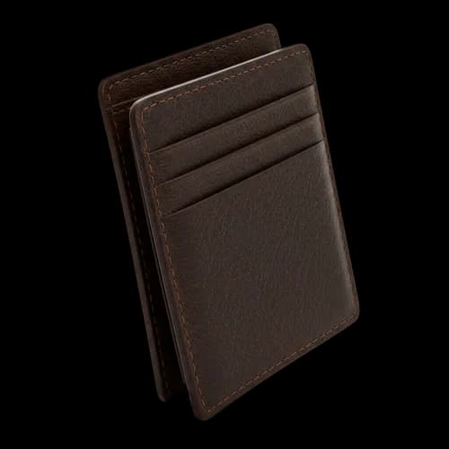 Brown leather slim card holder wallet for credit cards JPG Image