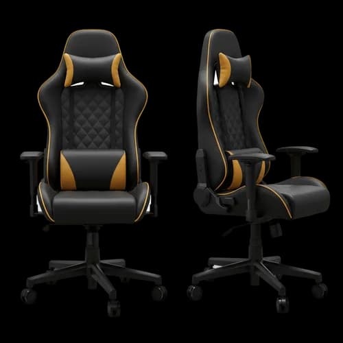 Moderner schwarz-gelber Gaming-Stuhl – kostenloser Download