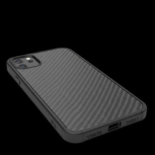Black carbon fiber smartphone case for modern mobile phone JPG Image