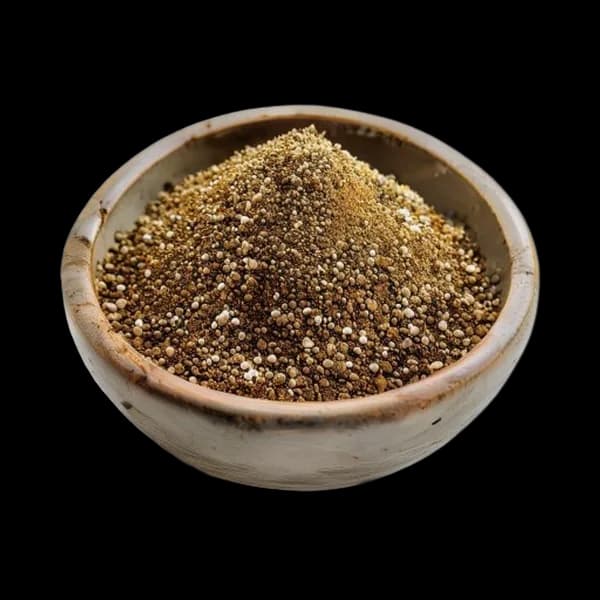 Ajwain Entero y Molido Ultra Realista en Cuenco de Cerámica - 8K HD PNG