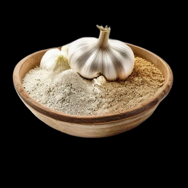 Ultra-Realistischer Knoblauch: Ganz und Gemahlen in Rustikaler Schale - 8K HD