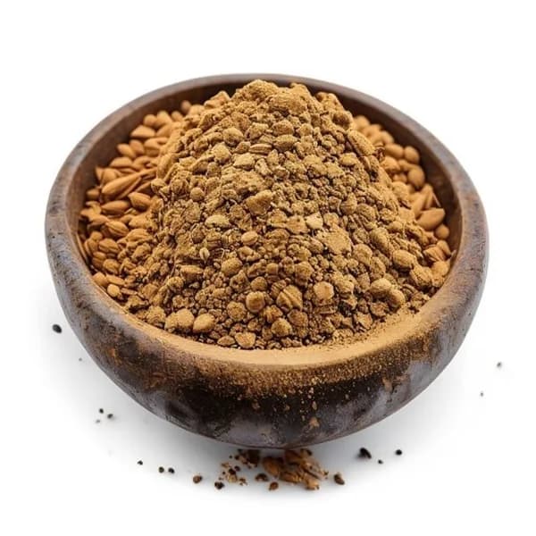 8. Ultra Realistic Nutmeg Whole Form And Ground Powder Displayed Together In Rus