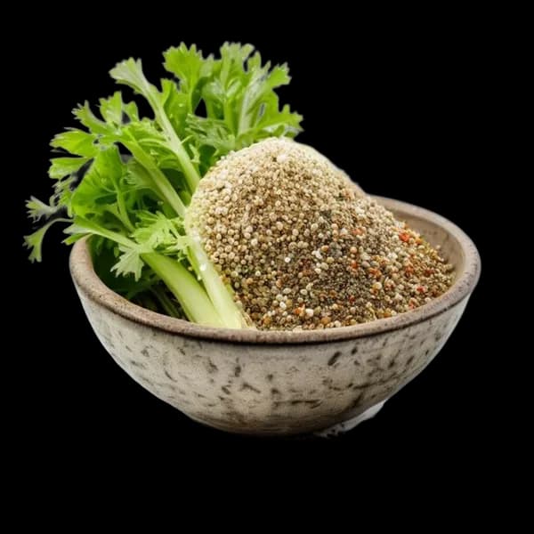 87-ultra-realistic-celery-seed-whole-form-and-ground-powder-displayed-together-i-transparent-png