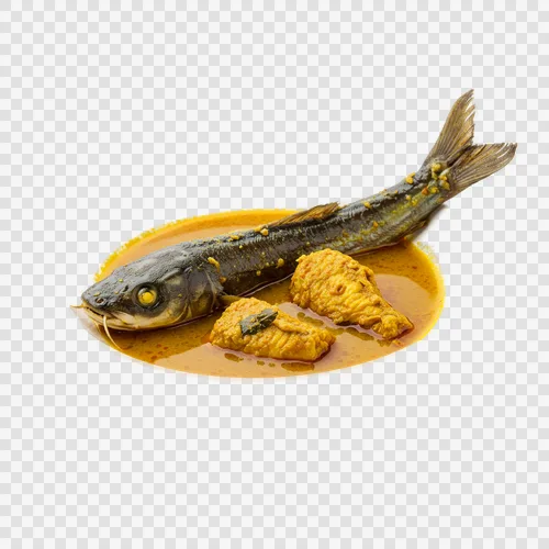 سوپ کاری سبک ماهی بوال و گربه ماهی شفاف PNG