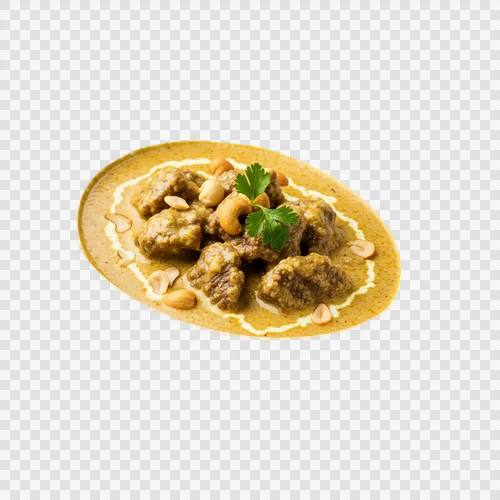 Creamy Beef Rezala White Gravy Nuts Transparent
