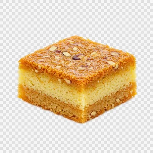 Crispy Saudi Basbousa Semolina Cake Soaked Syrup Transparent