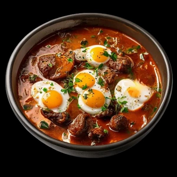 خورش مرغ تند اتیوپیایی دورو وات با تخم مرغ PNG