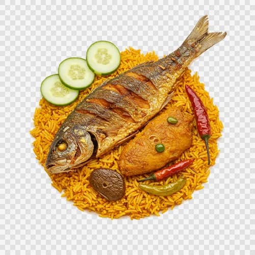 Fisch Sayadiyah Gewürzreis Gebratener Fisch Saudi-Stil Transparent PNG