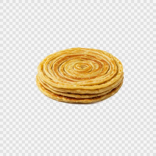 Knuspriges Geschichtetes Paratha-Brot Goldbraun Gebraten Teller Transparent PNG