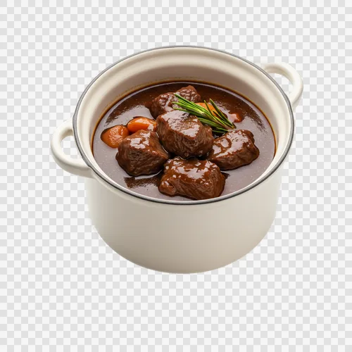 يخنة لحم البقر البورغينيون الفرنسي بصلصة النبيذ الأحمر شفافة PNG