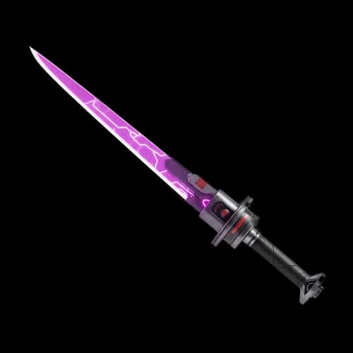 Futuristic purple energy sword with a metallic handle JPG Image