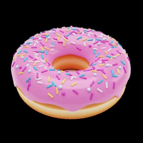 Sweet pink donut with colorful sprinkles JPG Image