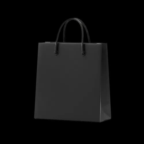 Empty black shopping bag with handles JPG Image