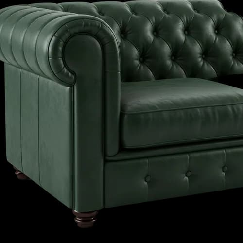 Klassischer grüner Leder-Chesterfield-Sessel – kostenloser Download