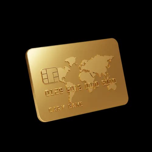 Glänzende goldene Kreditkarte mit Weltkarten-Design — kostenloser Download