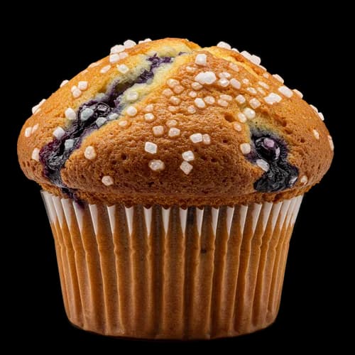 Muffin ai Mirtilli Fresco con Cristalli di Zucchero PNG - Download Gratuito