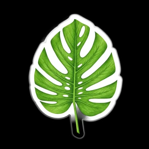 Green monstera leaf illustration