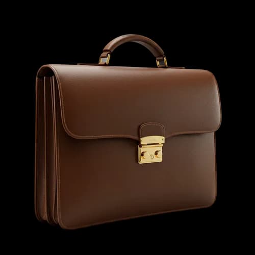 Classic brown leather briefcase for business professionals JPG Image