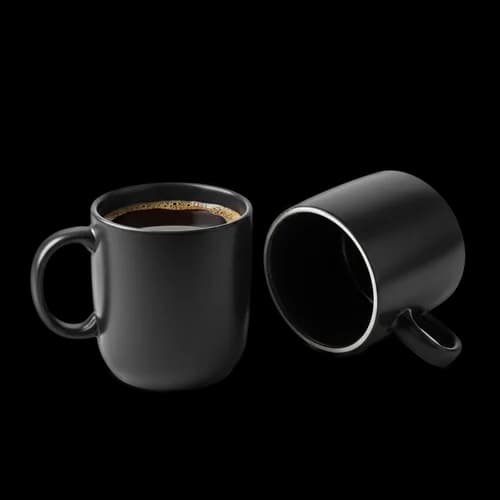 Due Tazze da Caffè Nere con Espresso Caldo PNG - Download Gratuito