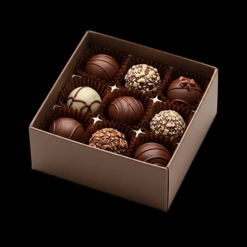 Tartufi di Cioccolato Assortiti in Confezione Regalo PNG
