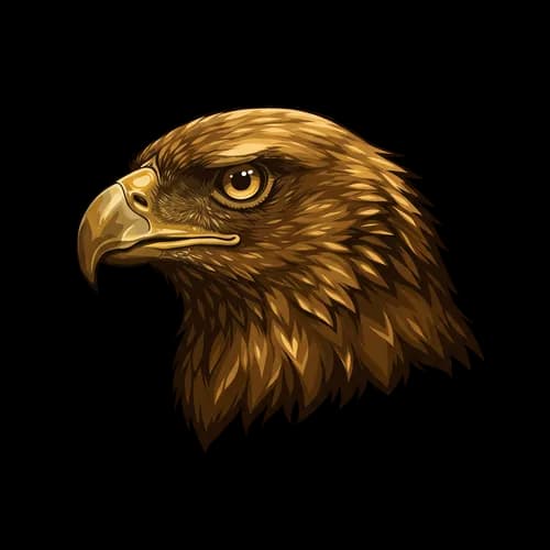 Detailed portrait of a majestic brown eagle head