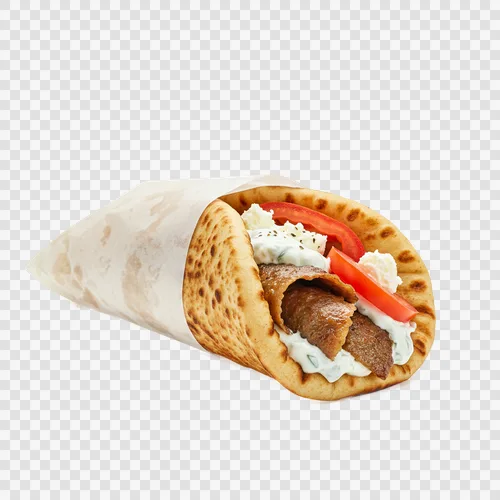 greek-gyros-pita-wrap-meat-tzatziki-tomatoes-transparent-png