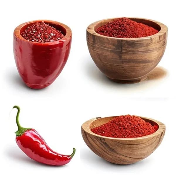 Rote Chili Ganz & Gemahlen Packshot HD/4K, Mehrere Ansichten, Kostenloser Downlo