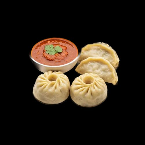 Momos Nepalíes con Chutney de Tomate Picante – Imagen Transparente HD