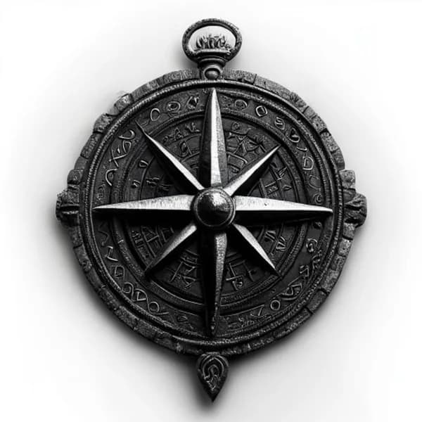 Wikinger Kompass Talisman - Dunkles Eisen Vegvisir