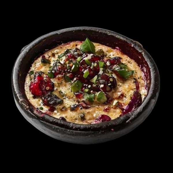 بابا غنوش سعودی: دیپ بادمجان با ارده و انار