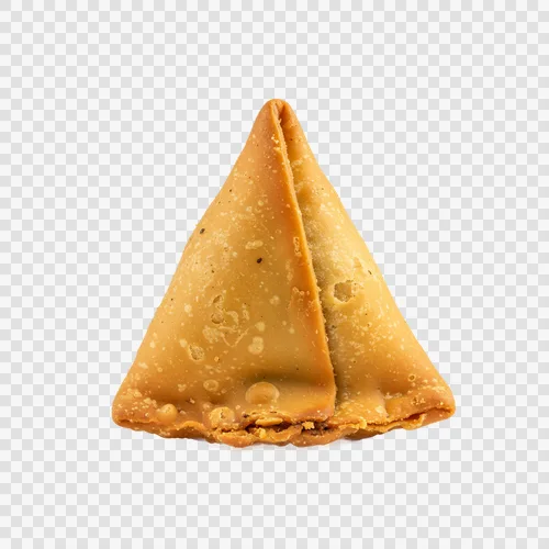 سمبوسه سینگارا شیرینی سرخ شده مثلثی با مغز سیبزمینی شفاف PNG