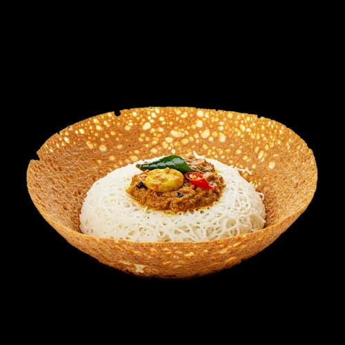 Imagen JPG Transparente de String Hoppers, Sambal de Coco y Curry de Sri Lanka