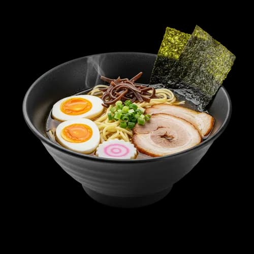 Tazón de Ramen Caliente con Panceta de Cerdo - Imagen JPG Transparente