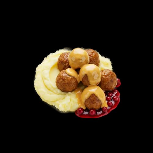 Albóndigas Suecas con Salsa de Arándano Rojo y Puré de Patatas - JPG Transparent