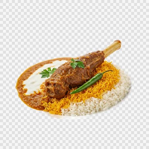 منسف سنتی گوشت بره سس ماست تخمیر شده برنج شفاف PNG