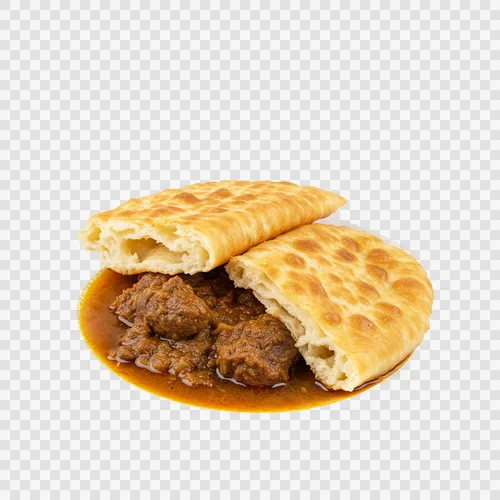 Traditionelles Saudi-Matazeez Zerrissene Teigstücke Dickes Fleisch Transparent P