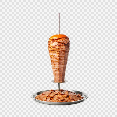 Viande de Doner Kebab Turc Traditionnel sur Rôtissoire Verticale PNG Transparent