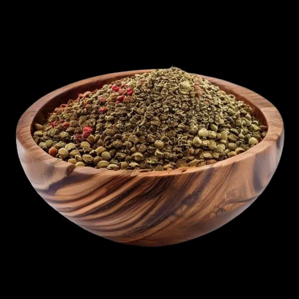 ultra-hd-sichuan-pepper-whole-pieces-and-ground-powder-arranged-around-wooden-bo-transparent-png